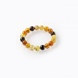 Prabangi apvalaus gintaro apyrankė 10mm, Luxurious round amber bracelet 10mm