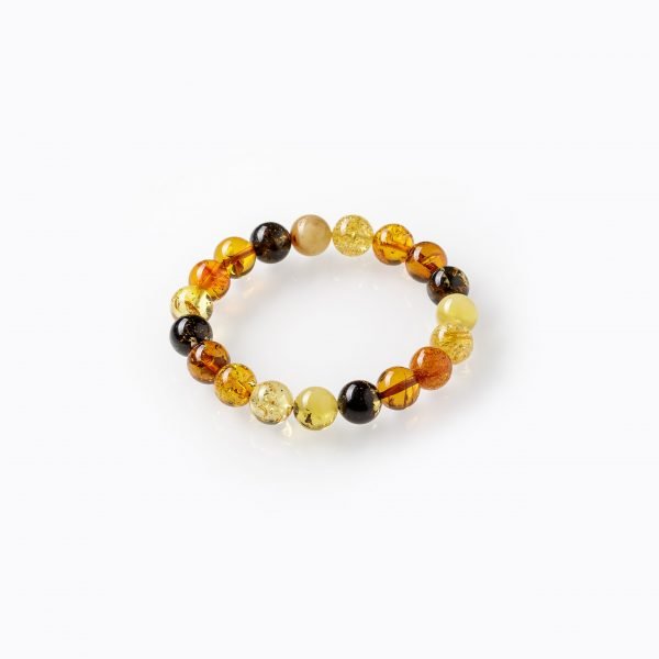 Prabangi apvalaus gintaro apyrankė 10mm, Luxurious round amber bracelet 10mm