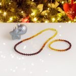 Multicolored round amber necklace and bracelet 6 mm; Margi apvalaus gintaro karoliai ir apyranke 6 mm