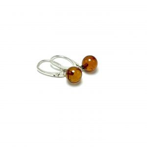 Baltijos gintaro auskarai 8mm Sidabras 925, Baltic amber earrings 8mm Sterling silver