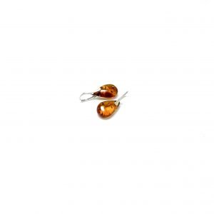 Klasikinio stiliaus kabantys gintaro auskarai Sidabras 925, Classic style dangle amber earrings Sterling silver