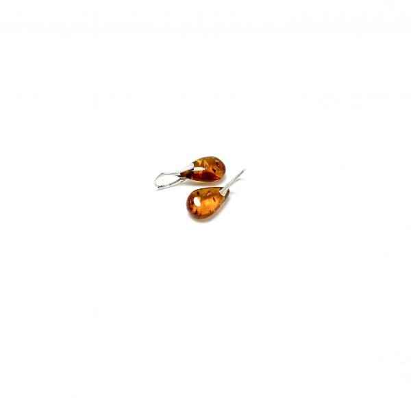 Klasikinio stiliaus kabantys gintaro auskarai Sidabras 925, Classic style dangle amber earrings Sterling silver