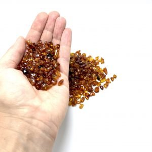 Kamantų formos gintaro detalės - tamsi konjako spalva, Loose chips dark cognac amber beads