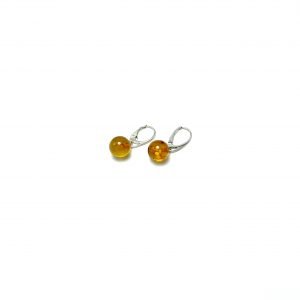 Gryno Baltijos gintaro kabantys auskarai 11mm Sidabras 925,Pure Baltic amber earrings 11mm Sterling silver