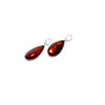 Vyšninio gintaro kabantys auskarai - Droplet Sidabras 925, Cherry amber dangle earrings - Droplet Sterling silver