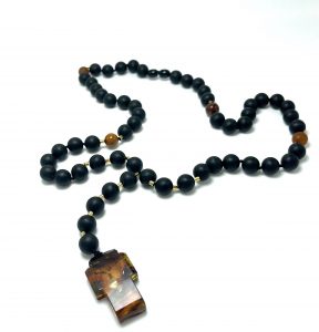 Krikščioniškas juodo gintaro rožinis 10 mm,Black amber round beads Christian rosary 10 mm