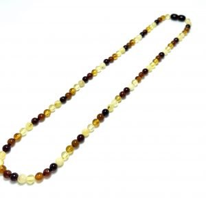 Įvairiaspalviai Baltijos gintaro rutuliukų karoliai 5 mm,Multicolored amber round beads necklace 5 mm