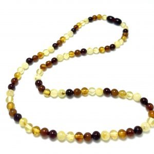 Įvairiaspalviai Baltijos gintaro rutuliukų karoliai 5 mm,Multicolored amber round beads necklace 5 mm