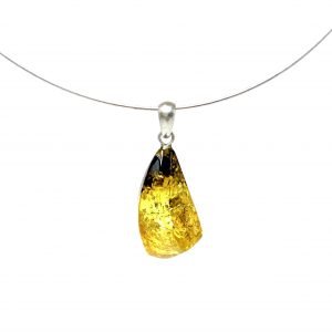 Rankų darbo skaidraus gintaro pakabukas Sidabras 925,Transparent amber handmade pendant Sterling silver