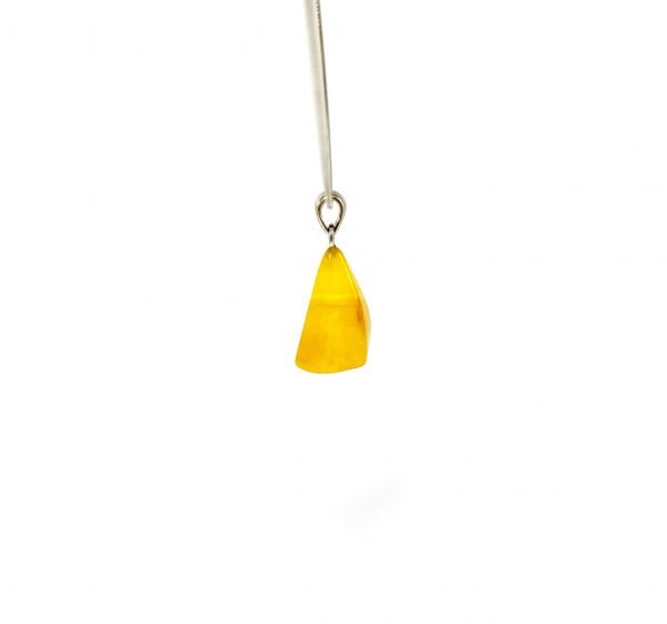 Rankų darbo geltono gintaro pakabukas Sidabras 925,Milky amber handmade pendant Sterling silver