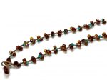 Deimantinio šlifavimo gintaro karoliai su turkiu, Faceted amber necklace with turquoise
