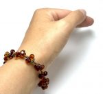 Deimantinio šlifavimo gintaro apyrankė su turkiu Faceted amber bracelet with turquoise