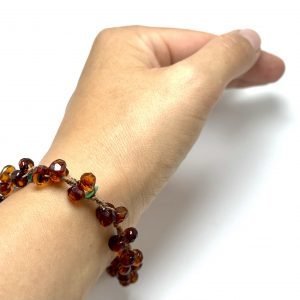 Deimantinio šlifavimo gintaro apyrankė su turkiu Faceted amber bracelet with turquoise