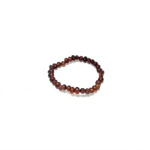 Baby amber bracelet - dark cognac baroque beads, Vaikiška gintaro apyrankė - tamsaus konjako baroko formos šaratėliai