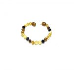 Vaikiška gintaro apyrankė - įvairiaspalviai baroko formos šaratėliai, Baby amber bracelet - multicolored baroque beads