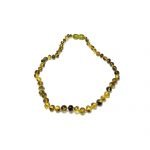 Vaikiški gintaro karoliai su fosilijomis - baroko formos šaratėliai,Baby amber necklace - fossil baroque beads