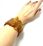 Gryno gintaro šiltų atspalvių apyrankė,Pure amber bracelet with warm shades