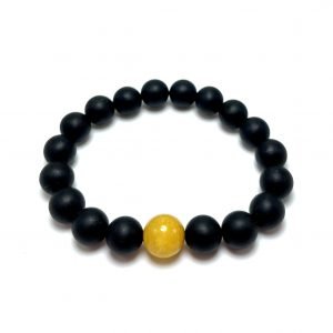 Juoda & balta gintaro rutuliukų apyrankė 10 mm,Black & white amber round beads stretch bracelet 10 mm