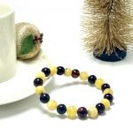 Balta & vyšninė gintaro rutuliukų apyrankė 8 mm,White & cherry amber round beads stretch bracelet 8 mm