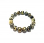 Stilinga juoda & pilka gintaro rutuliukų apyrankė 12 mm,Stylish blackish & grey amber round beads stretch bracelet 12 mm