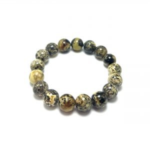 Stilinga juoda & pilka gintaro rutuliukų apyrankė 12 mm,Stylish blackish & grey amber round beads stretch bracelet 12 mm