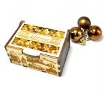 Rankų darbo dėžutė dekoruota gintariukais (vidutinė), Handmade box decorated with amber (medium)