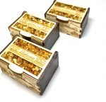 Rankų darbo dėžutė dekoruota gintariukais (vidutinė), Handmade box decorated with amber (medium)