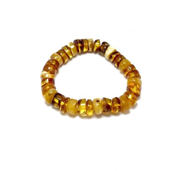 Natural color amber tablets stretch bracelet,Natūralaus gintaro tablečių apyrankė