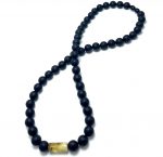 Men's black amber round beads necklace,Vyriški juodo gintaro apvalių rutuliukų karoliai
