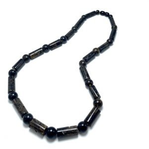 Vyriški juodo gintaro karoliai,Men's black amber beads necklace