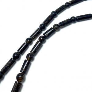 Vyriški juodo gintaro karoliai,Men's black amber beads necklace