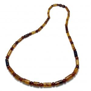 Vyriški konjako spalvos gintaro karoliai,Men's cognac color amber beads necklace