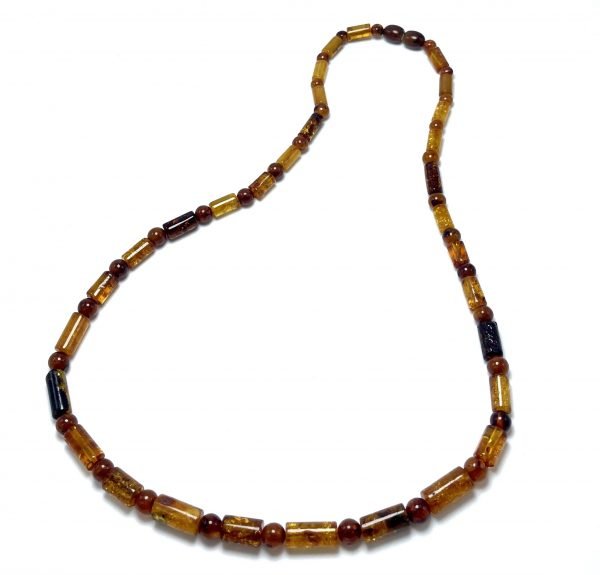 Vyriški konjako spalvos gintaro karoliai,Men's cognac color amber beads necklace