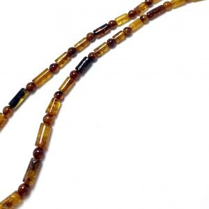 Vyriški konjako spalvos gintaro karoliai,Men's cognac color amber beads necklace