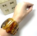 Masyvi Baltijos gintaro apyrankė, Large Baltic amber stretch bracelet