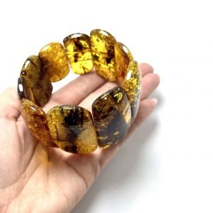 Masyvi Baltijos gintaro apyrankė, Large Baltic amber stretch bracelet