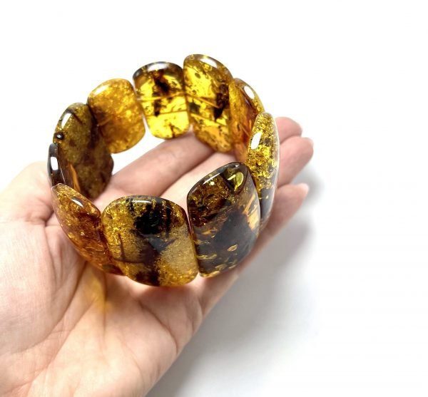 Masyvi Baltijos gintaro apyrankė, Large Baltic amber stretch bracelet