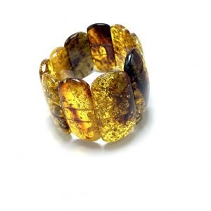 Masyvi Baltijos gintaro apyrankė, Large Baltic amber stretch bracelet