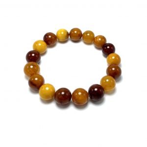 Antikvarinė geltono gintaro rutuliukų apyrankė 14 mm,Antique yellow amber round beads stretch bracelet 14 mm