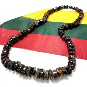 Natūralūs tamsaus gintaro karoliai,Natural dark amber necklace