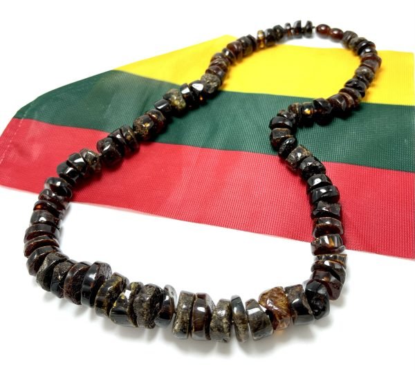 Natūralūs tamsaus gintaro karoliai,Natural dark amber necklace