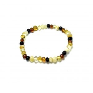 Marga baroko formos gintaro apyrankė,Multicolor amber baroque beads stretch bracelet