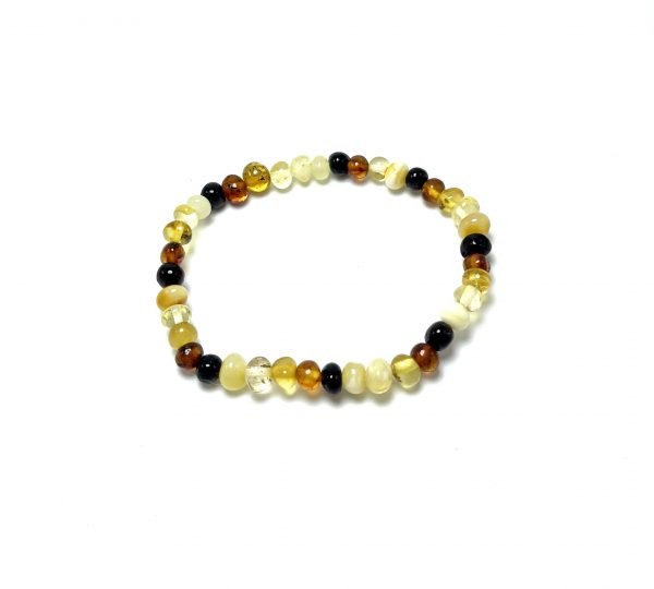 Marga baroko formos gintaro apyrankė,Multicolor amber baroque beads stretch bracelet