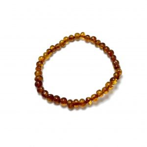 Konjako spalvos baroko formos gintaro apyrankė,Coganc amber baroque beads stretch bracelet