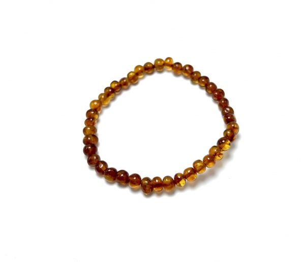 Konjako spalvos baroko formos gintaro apyrankė,Coganc amber baroque beads stretch bracelet