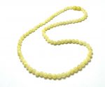 Milky amber round beads necklace 5 mm,Geltoni Baltijos gintaro rutuliukų karoliai 5 mm