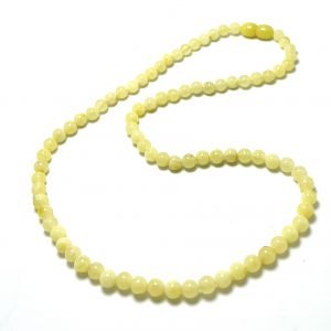 Milky amber round beads necklace 5 mm,Geltoni Baltijos gintaro rutuliukų karoliai 5 mm