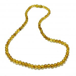 honey amber round beads necklace 5 mm, Medaus spalvos Baltijos gintaro rutuliukų karoliai 5 mm