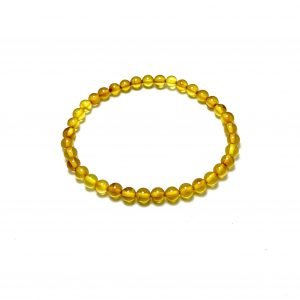 Medaus spalvos gintaro rutuliukų apyrankė 5 mm,Honey amber round beads stretch bracelet 5 mm