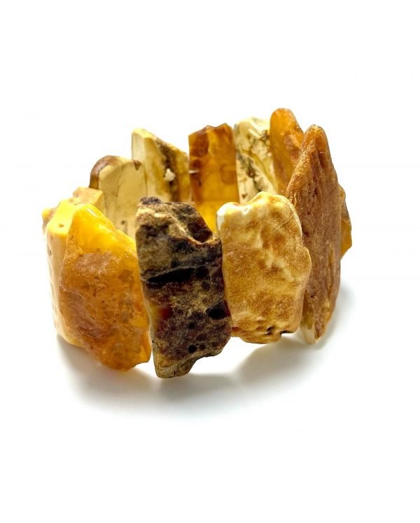 Neapdirbta balto gintaro apyrankė,Raw white amber bracelet